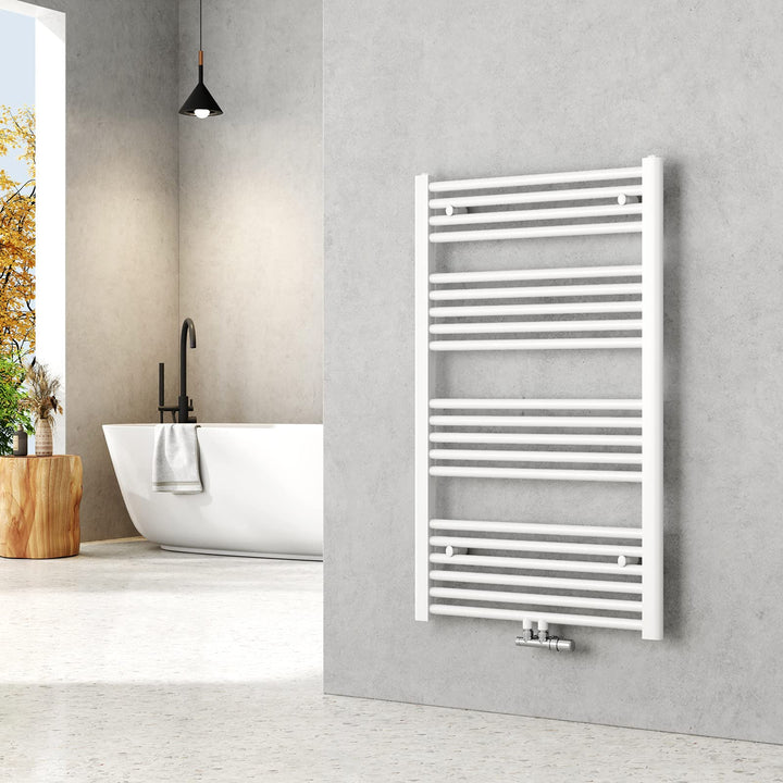EMKE Handtuchheizkörper 1000x600 mm - Gerade Badheizkörper mit Mittelanschluss, Effizienter Handtuch