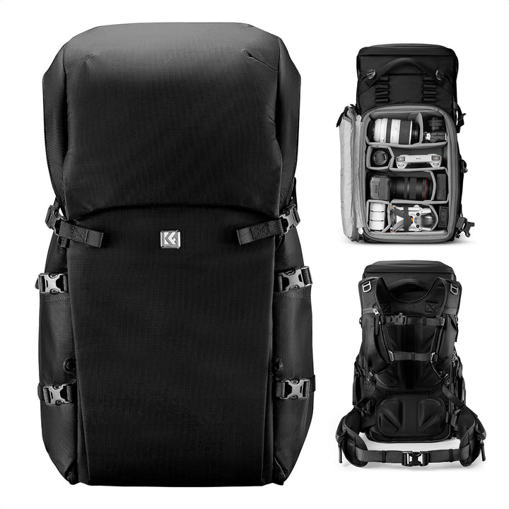 K&F Concept Kamerarucksack 30L, Professionelle Grosse Fotorucksack, Camera Backpack Wasserdicht, Rei