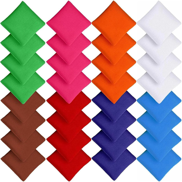 32 Stück Cornhole Säckchen,8 x 8 cm Nylon Sitzsäcke Werfen,Wurfsäckchen für Cornhole Spiel,Bohnensäc