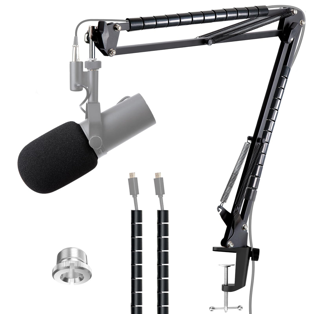 SM7B Mikrofon Arm mit Popschutz - Microphone Schwenkarmständer kompatibel mit Shure SM7B XLR-Studiom