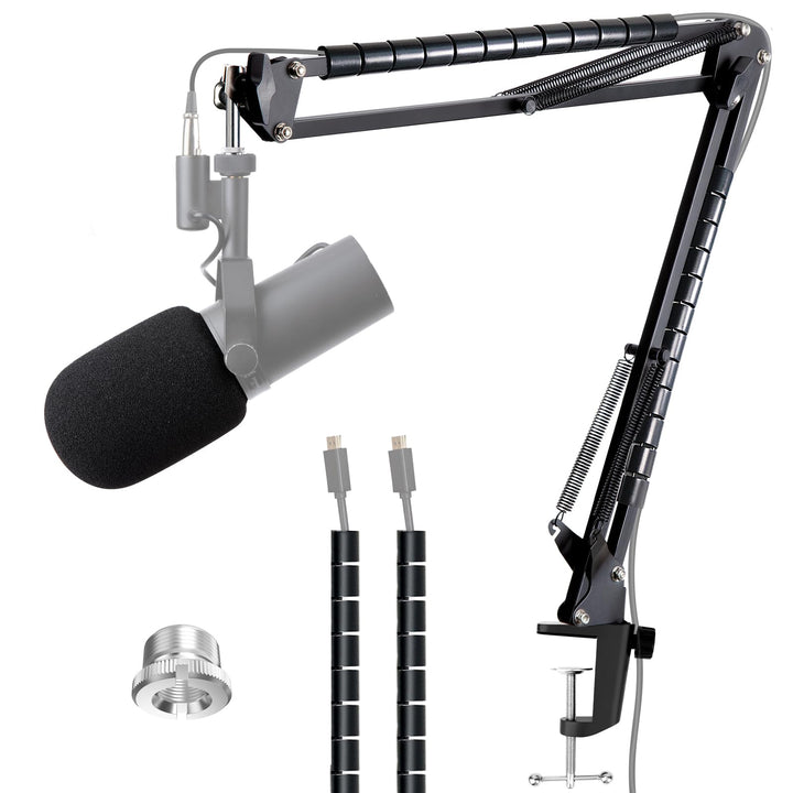 SM7B Mikrofon Arm mit Popschutz - Microphone Schwenkarmständer kompatibel mit Shure SM7B XLR-Studiom