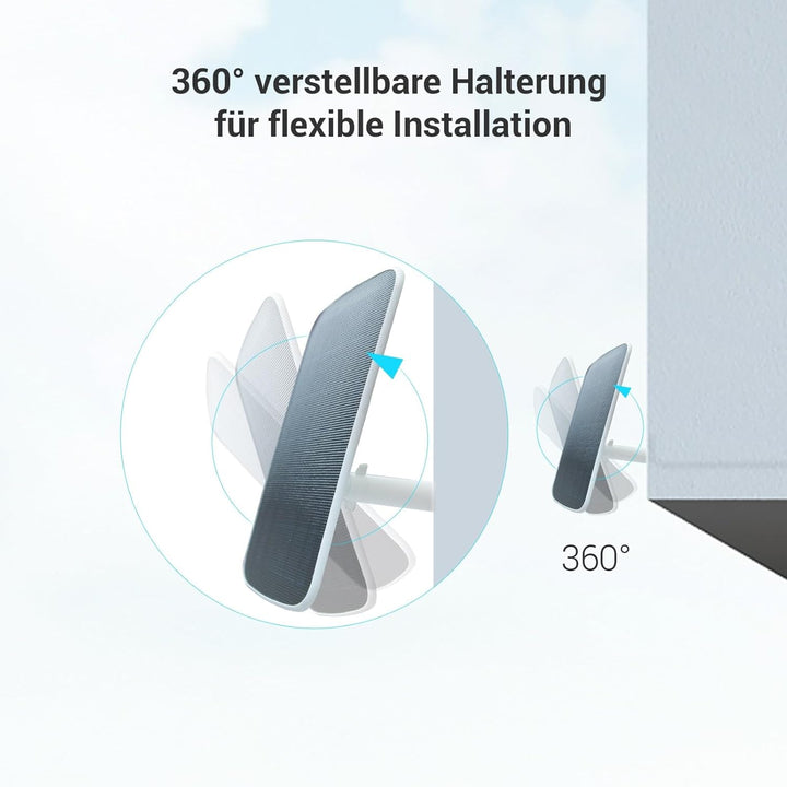 EZVIZ 6W Solarpanel mit Typ-C-Anschluss, Stromversorgung für Überwachungskamera Akku Solar, Wasserdi