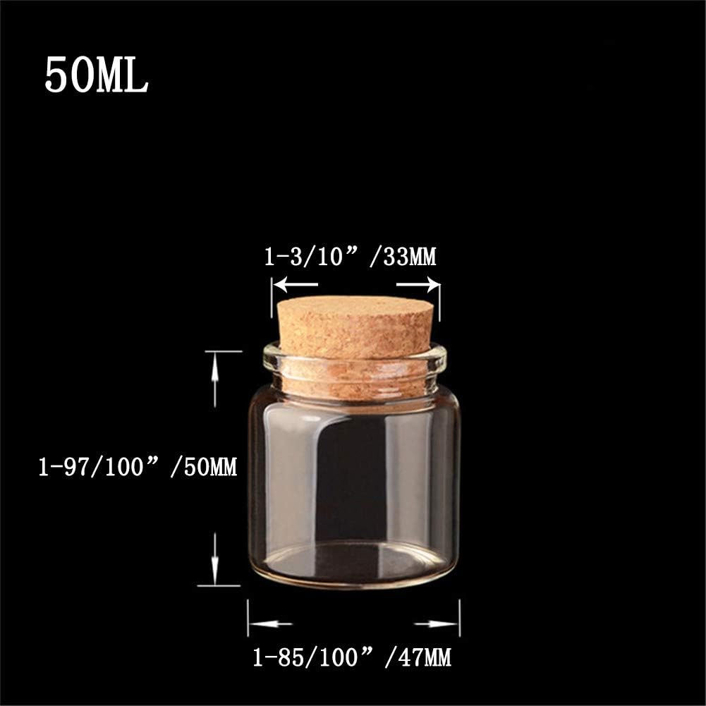 Jarvials 24pcs Aussendurchmesser 47mm vier verschiedene arten von klaren flaschen mit korken (24, 50