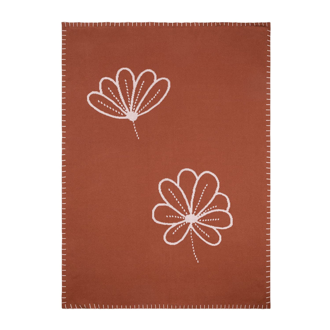 Nattou Strickdecke aus 100 % Baumwolle (Strick), Zum Wenden, 100 x 75 cm, Susie und Bonnie, Rosa/Bra