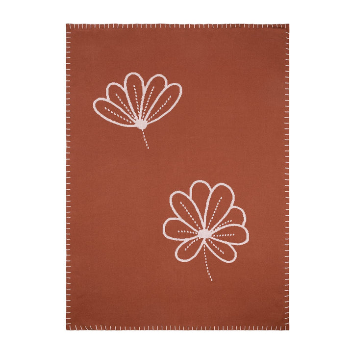 Nattou Strickdecke aus 100 % Baumwolle (Strick), Zum Wenden, 100 x 75 cm, Susie und Bonnie, Rosa/Bra