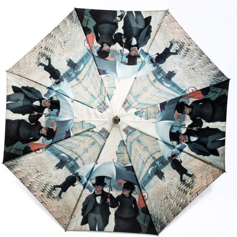 LUCKYWEATHER Regenschirm Stockschirm Damen/Herren Motiv Rainy Day in Paris Auf-Automatik I Stockrege