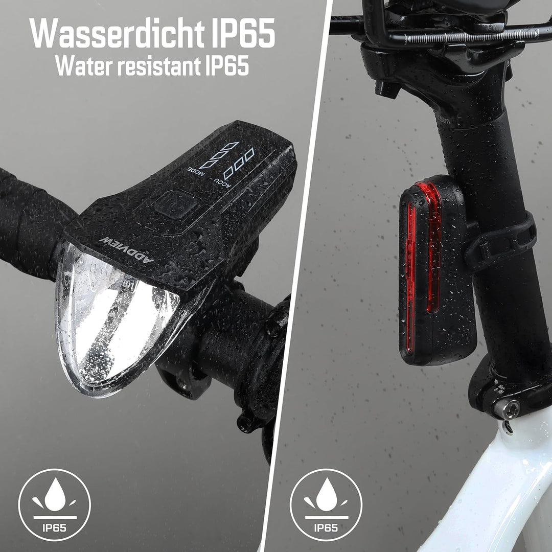 Fahrradlicht-Set Starlight – StVZO zugelassen, 70 Lux LED Frontlicht & Rücklicht mit USB-C, Akku bet