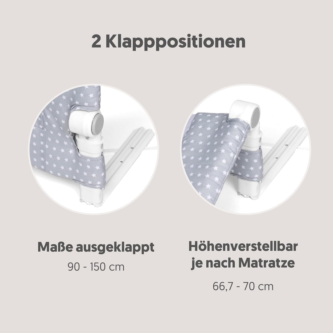Interbaby BR001 90cm Bettbar für Babys und Kinder. Modell: Giraffe, grau, 2.6