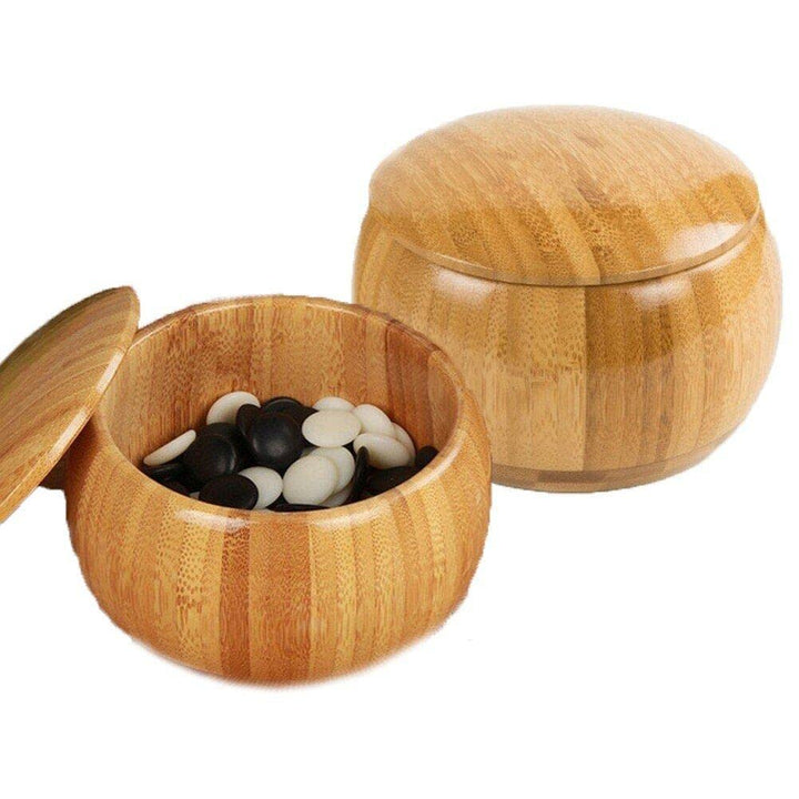 Hölzerne Go Cans 2pcd Harz Weiqi Aufbewahrungsbox Deckkomponenten Jars Halter Leere Schachbox Go Gam