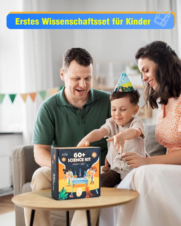 60+ Science Experiment Kit für Kinder ab 5+, STEM Lernen & pädagogisches Spielzeug, erste Wissenscha