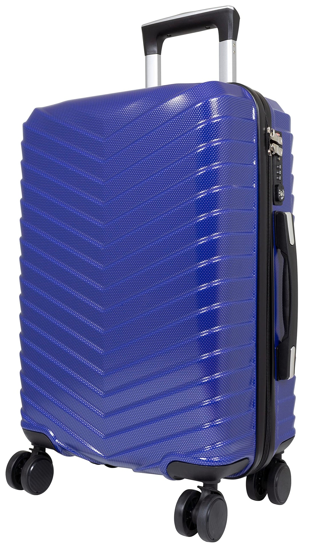 Trendyshop365 Handgepäck Leicht Hartschale Meran 55 cm 38 Liter 4 Räder TSA-Schloss Blau Handgepäck