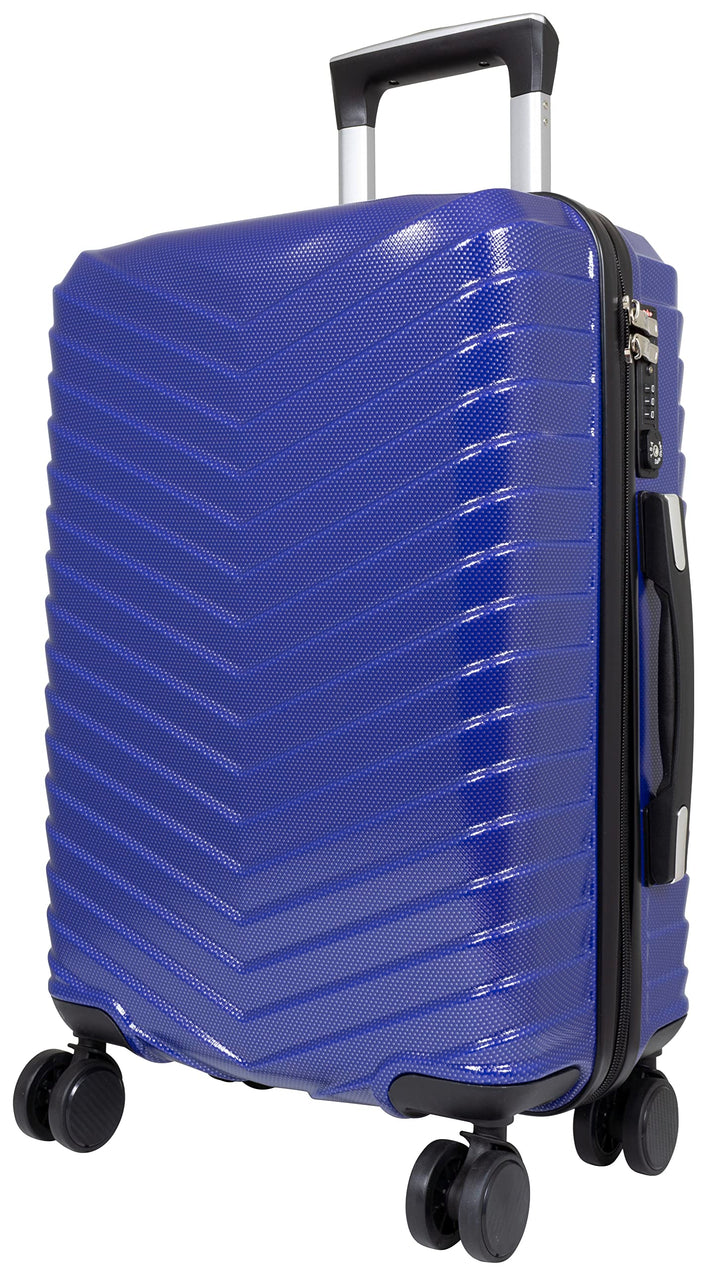 Trendyshop365 Handgepäck Leicht Hartschale Meran 55 cm 38 Liter 4 Räder TSA-Schloss Blau Handgepäck