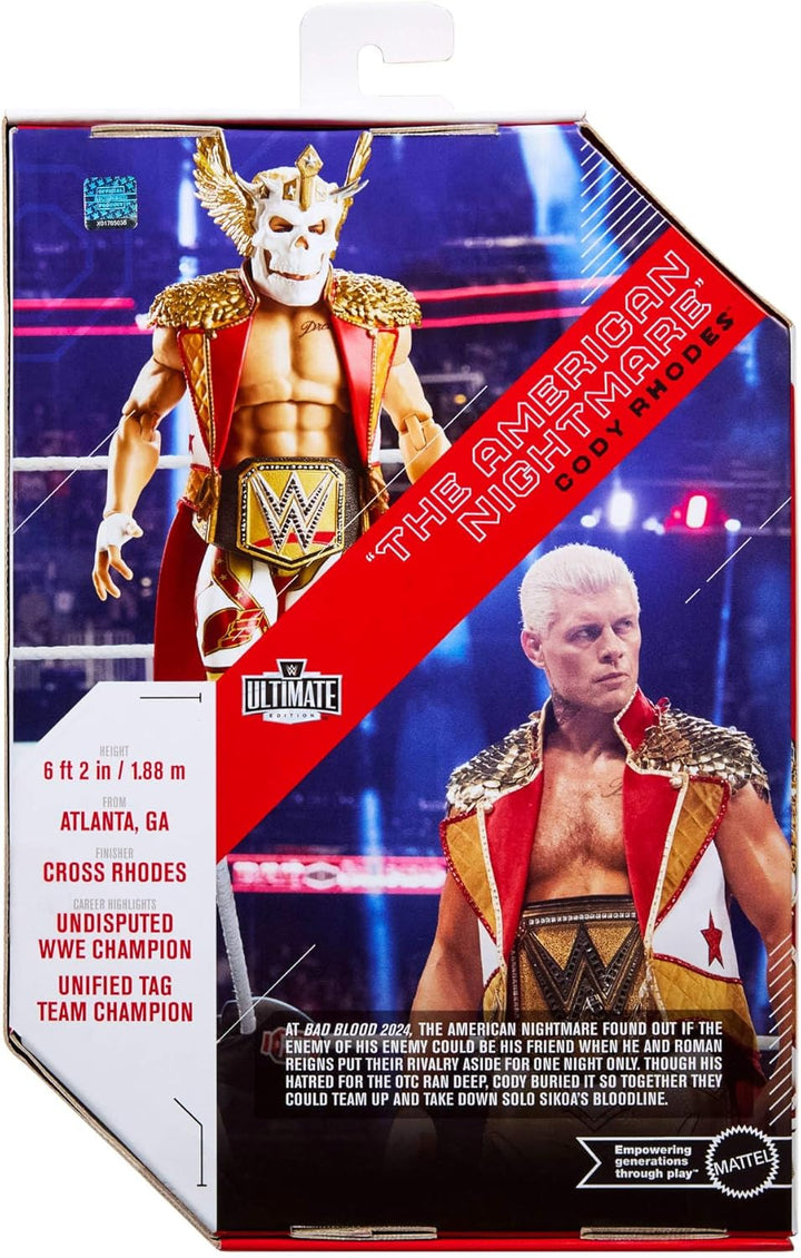 Mattel WWE Ultimate Edition Actionfigur und Zubehör im Set, ca. 15 cm grosse Cody Rhodes Sammelfigur