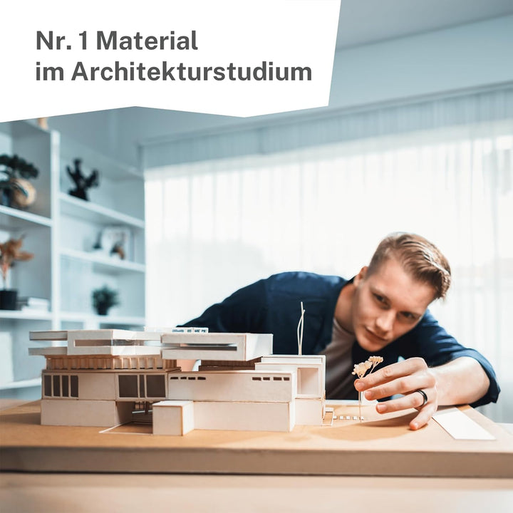 40 + 5 Blatt gratis Finnpappe DIN A4 | 1.5mm Stärke | Modellbauwerk® | für Modellbau und Basteln | A