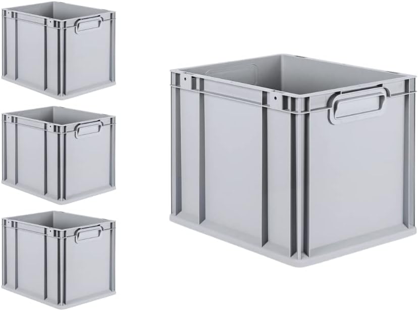 PROREGAL SuperSparSet 4x Eurobox NextGen Grip | HxBxT 32x30x40cm | 30 Liter | Griffe geschlossen | G