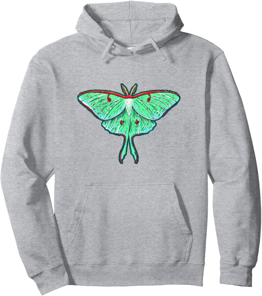 Beautiful Original Luna Moth Art Minimalist Insect Graphic Pullover Hoodie