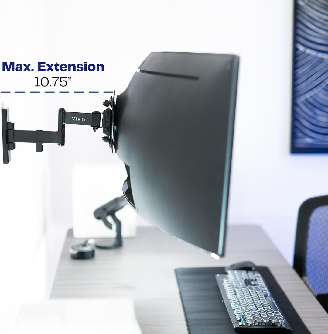 VIVO Full Motion Ultrabreite Monitor-Wandhalterung, passend für Bildschirme im Ultrabreit-Format bis