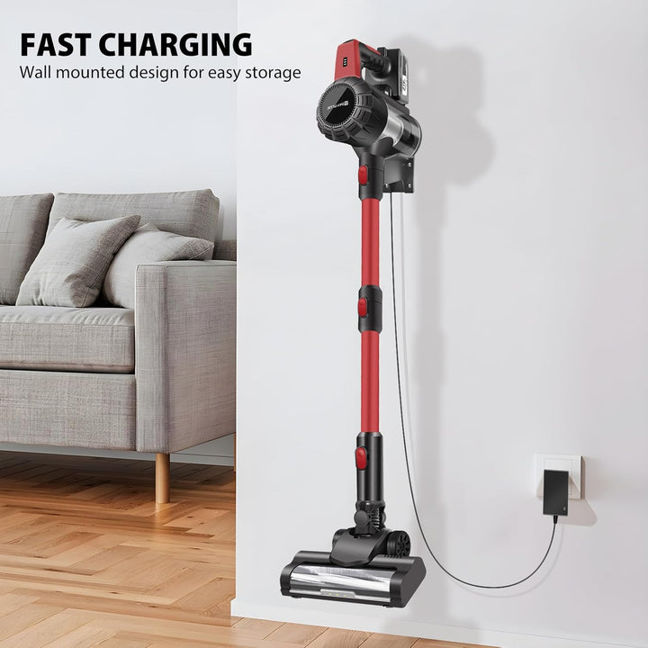 DayPlus 500W Akkustaubsauger mit 3.0Ah Batterie, 15000Pa Leistungsfähige Saug, 65Min Laufzeit, Leich