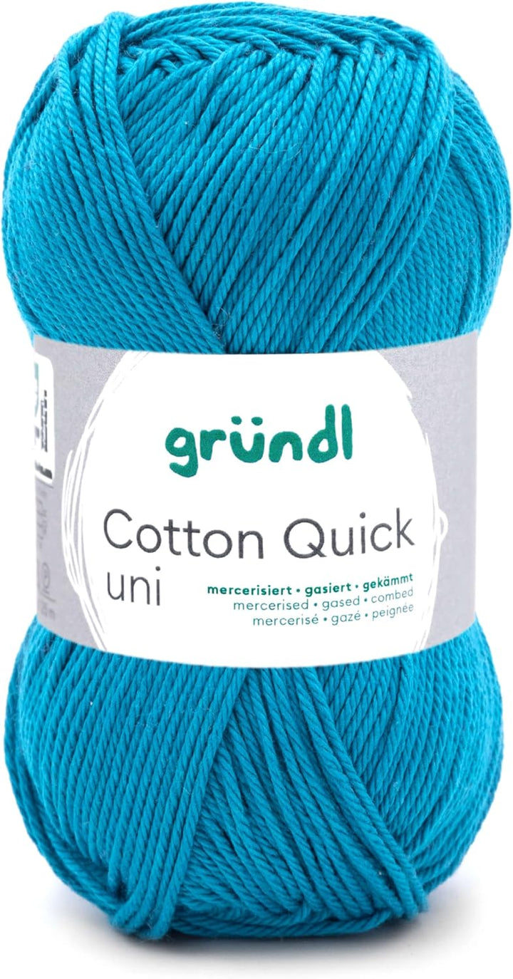 Gründl Wolle Cotton Quick uni - dünne Wolle zum Häkeln - Häkelgarn für ein Einkaufsnetz mit Anleitun