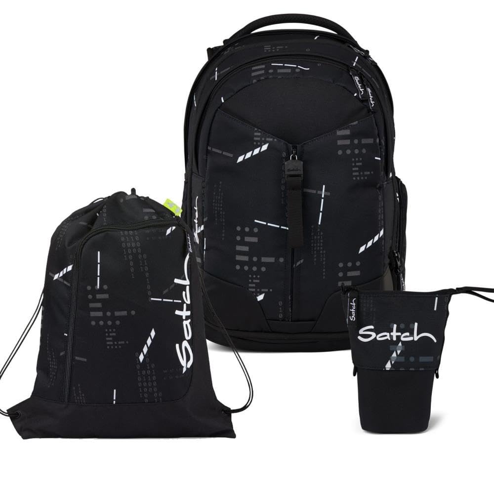Satch Match Pencil Slider Light Edition Schulrucksack Set 3tlg. inkl. Sportbeutel Ninja Matrix, Ninj