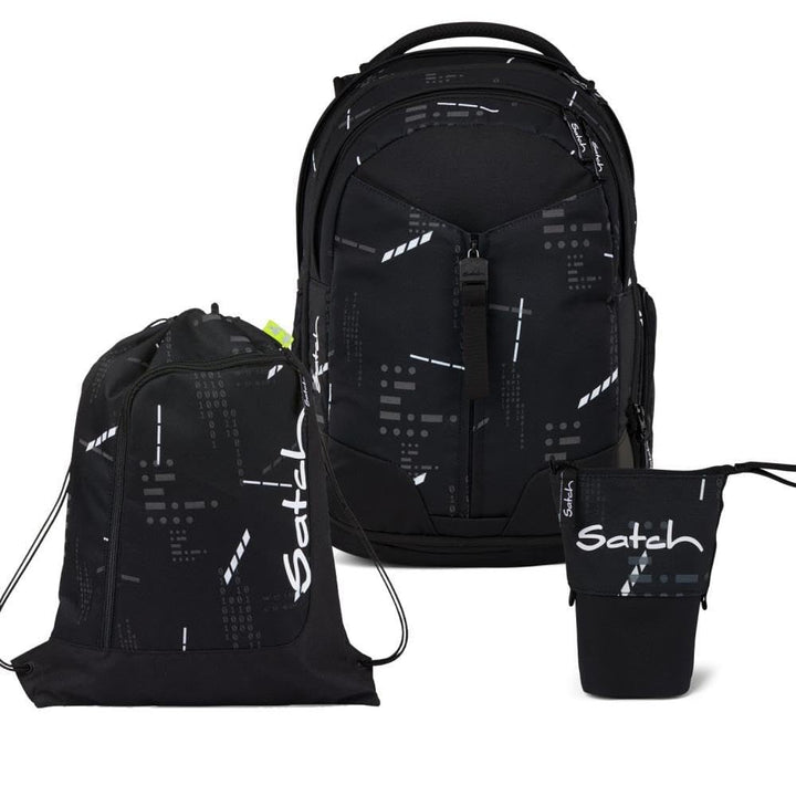 Satch Match Pencil Slider Light Edition Schulrucksack Set 3tlg. inkl. Sportbeutel Ninja Matrix, Ninj