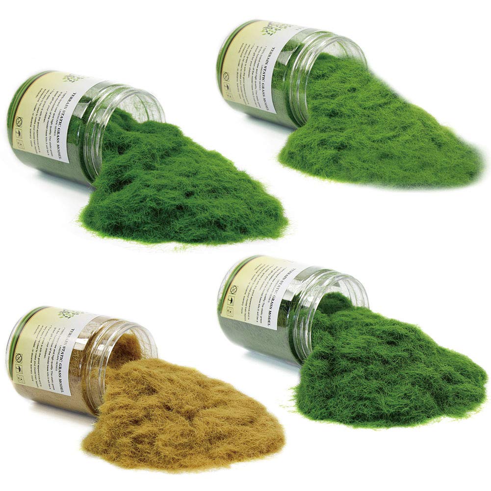 Evemodel 4 Flaschen*35g 5mm Streugras Wiese Statische Gras Herde Wald Landschaft Gelände Eisenbahn G