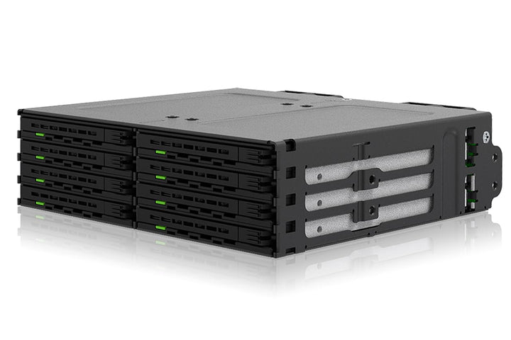 ICY DOCK 8X 2,5" SATA/SAS HDD/SSD Wechselrahmen mit schraubenlosen Trays in 5,25" Schacht - ExpressC