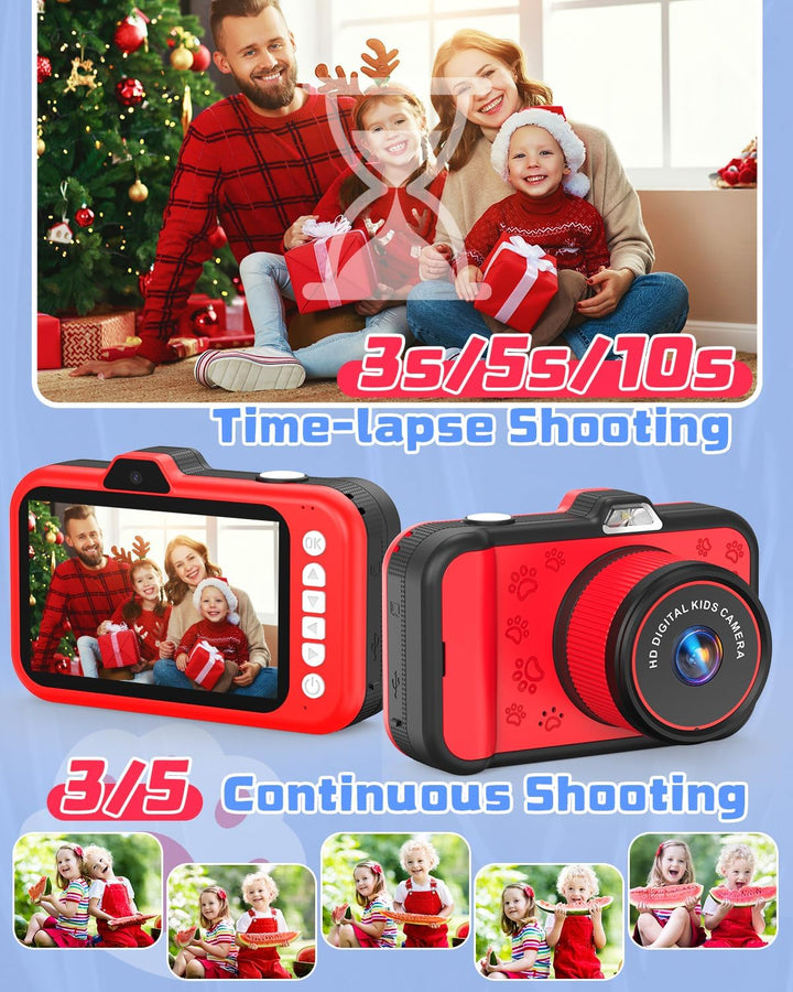 Kinderkamera, Usteetic 3,5" Grossbildschirm 1080P Digitalkamera Kinder mit 360° Drehbares Zoomobjekt
