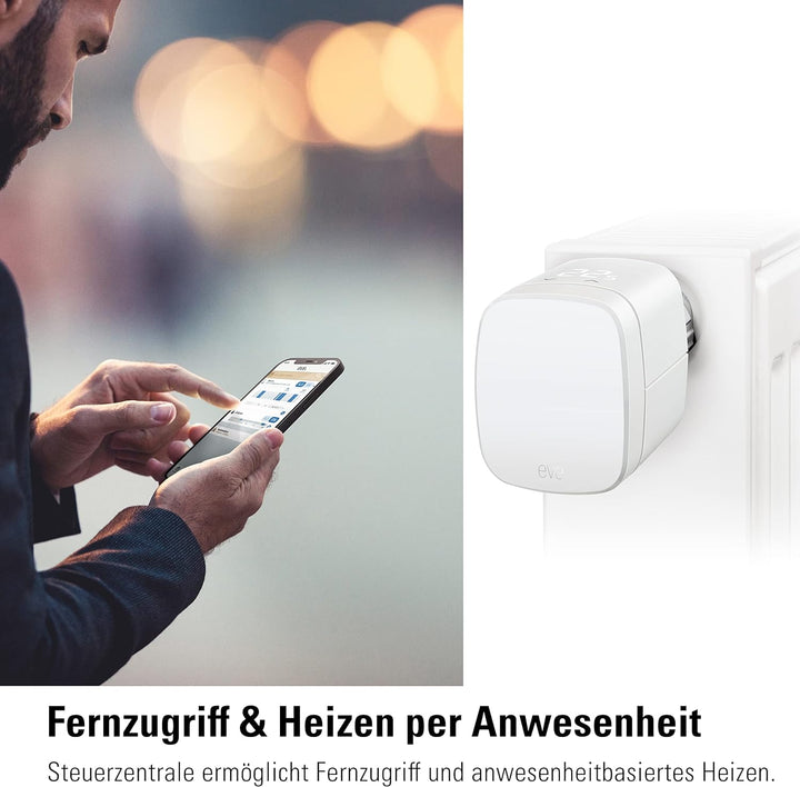 Eve Thermo - Smartes Heizkörperthermostat, Made in Germany, spart Heizkosten, Heizungssteuerung (App