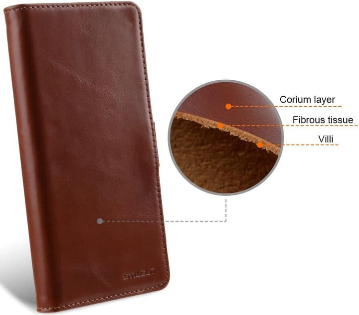 STILGUT Talis kompatibel mit Google Pixel 6 Hülle mit Kartenfach aus Leder, Flip Cover, Wallet Case,