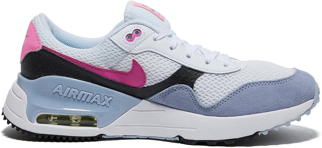 Nike Jungen Air Max SystmSneaker 35.5 EU Weiss Blau Blitzschwarz Blaues Flüstern, 35.5 EU Weiß