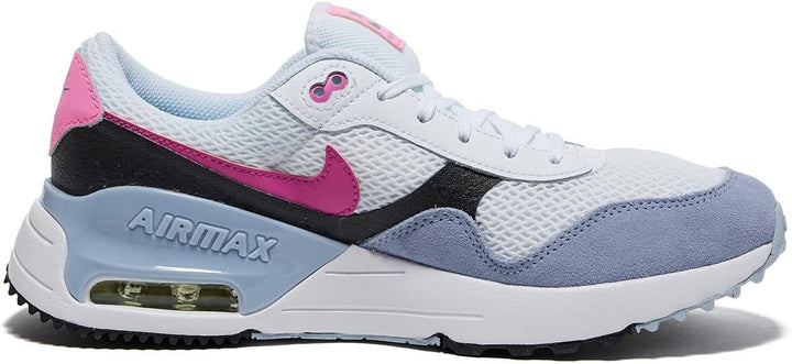 Nike Jungen Air Max SystmSneaker 35.5 EU Weiss Blau Blitzschwarz Blaues Flüstern, 35.5 EU Weiß