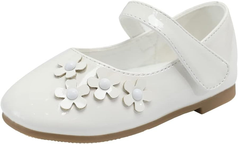 DADAWEN Mädchen Mary Jane Halbschuhe Prinzessin Ballerinas 21 EU Weiss, 21 EU Weiss