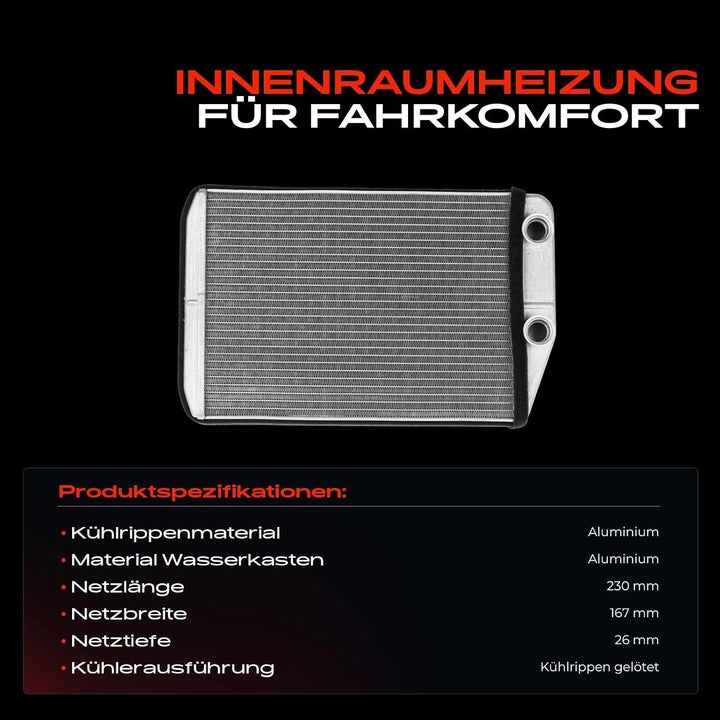 Frankberg Wärmetauscher Innenraumheizung Kompatibel mit Boxer Bus 2.0L-3.0L 2006-Heute Ducato Kasten