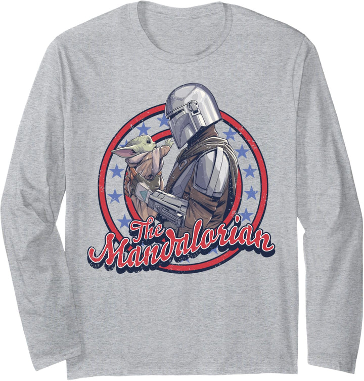 Star Wars: The Mandalorian Fourth Of July Mando & Grogu Langarmshirt