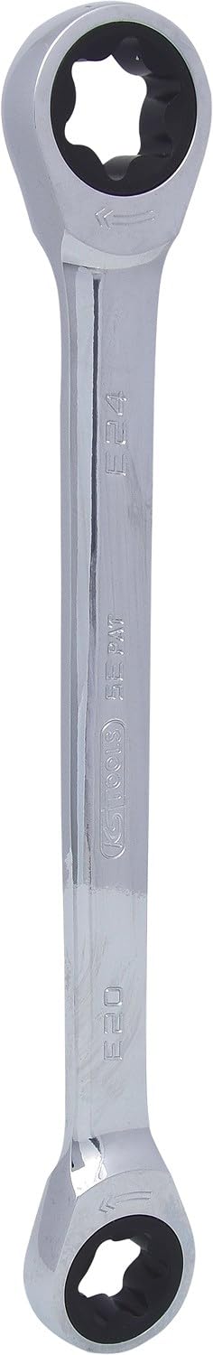 KS Tools 503.4357 GEARplus TX-E-Doppel-Ratschenringschlüssel,E20xE24, E20xE24