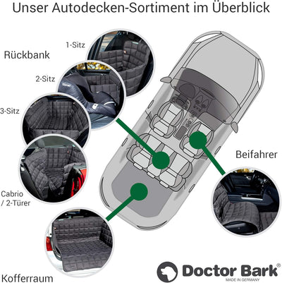 Doctor Bark Hunde 3-Sitz-Autoschondecke für die Rücksitzbank, All-Side Schutz mit Reissverschluss fü