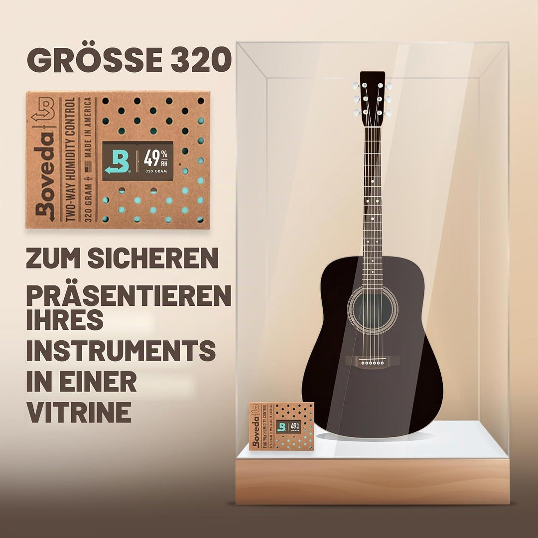Boveda für Musikinstrumente | 2-Wege-Feuchtigkeitsregulierung mit 49% RH | Grösse 320 für Ausstellun