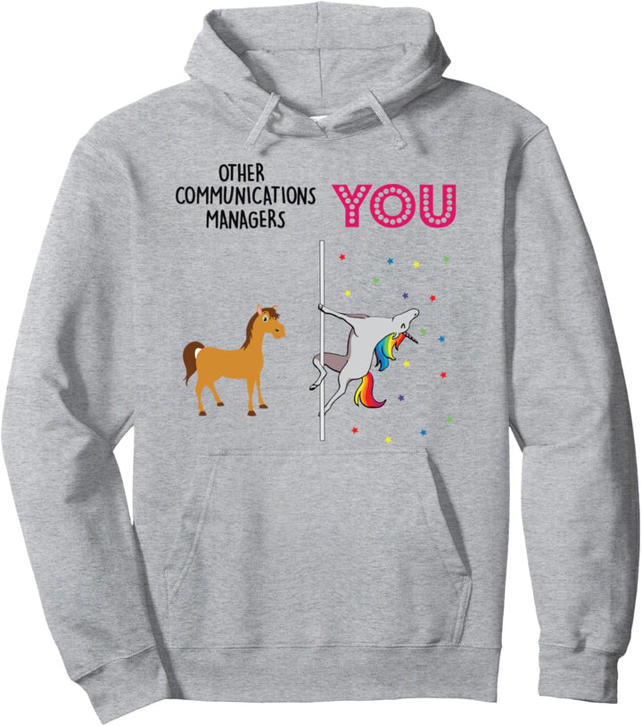 Communications Manager Funny Unicorn Pullover Hoodie
