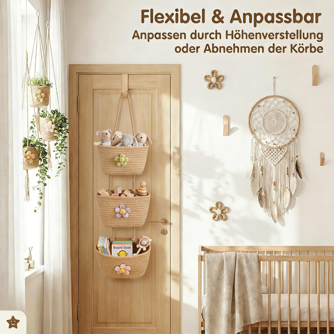 Hängekorb Wand Formstabiles 3-Stufen Design Hängeorganizer Tür Für Bad & Schlafzimmer Hängeregal Aus