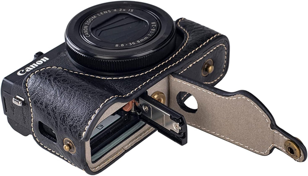 kinokoo G7X /G7X Mark II /G7X Mark III Hülle, PU Leder Kameratasche Kompatibel für Canon G7X /G7X II