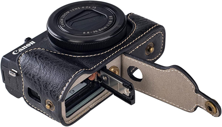 kinokoo G7X /G7X Mark II /G7X Mark III Hülle, PU Leder Kameratasche Kompatibel für Canon G7X /G7X II