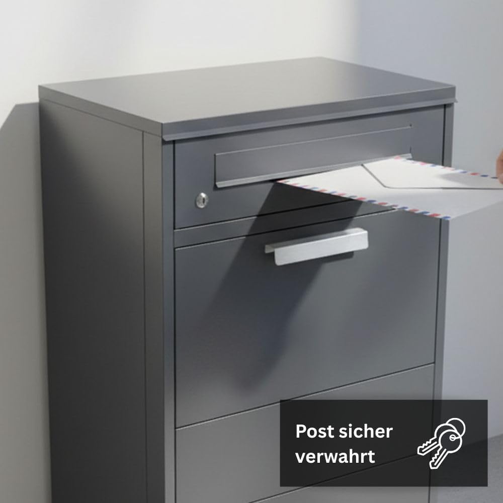 RS Trade Paketbriefkasten XXL mit Paketfach – Freistehende Paketbox für draussen, Abschliessbarer Br