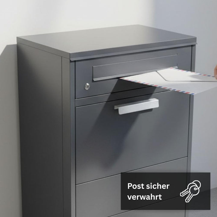 RS Trade Paketbriefkasten XXL mit Paketfach – Freistehende Paketbox für draussen, Abschliessbarer Br