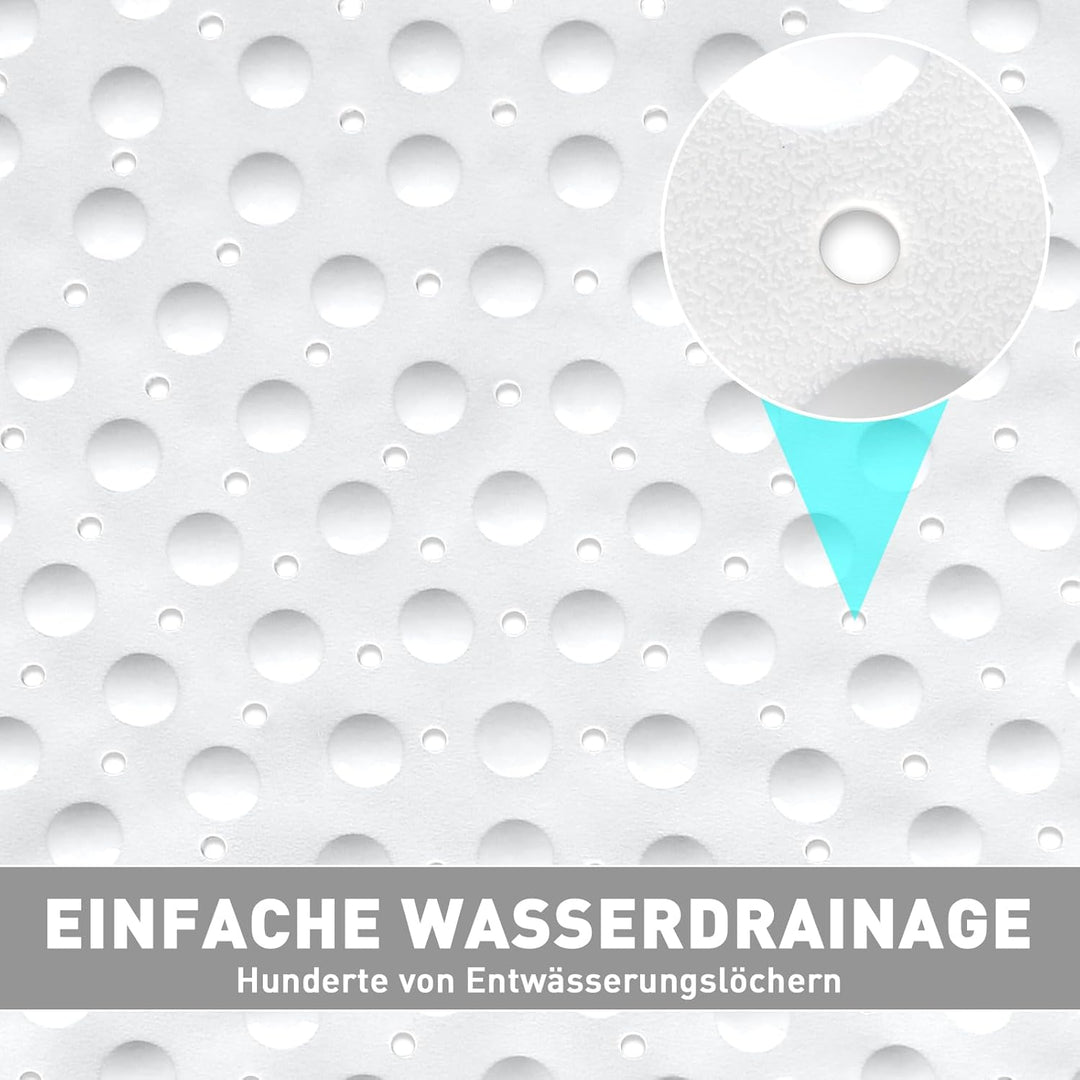 Duschmatte rutschfest Eckduschmatte 70 * 70cm, Duscheinlage Dreieckig mit Saugnäpfe für Eckdusche, D