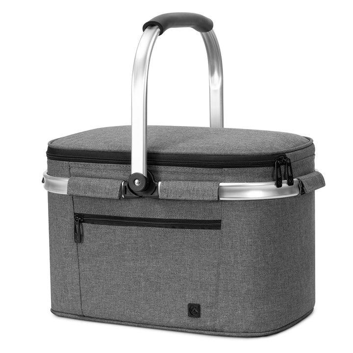 ALLCAMP 22L Einkaufskörbe Gross Isolierkorb Kühlkorb Kühltasche Picknickkorb Thermotasche Kühltasche