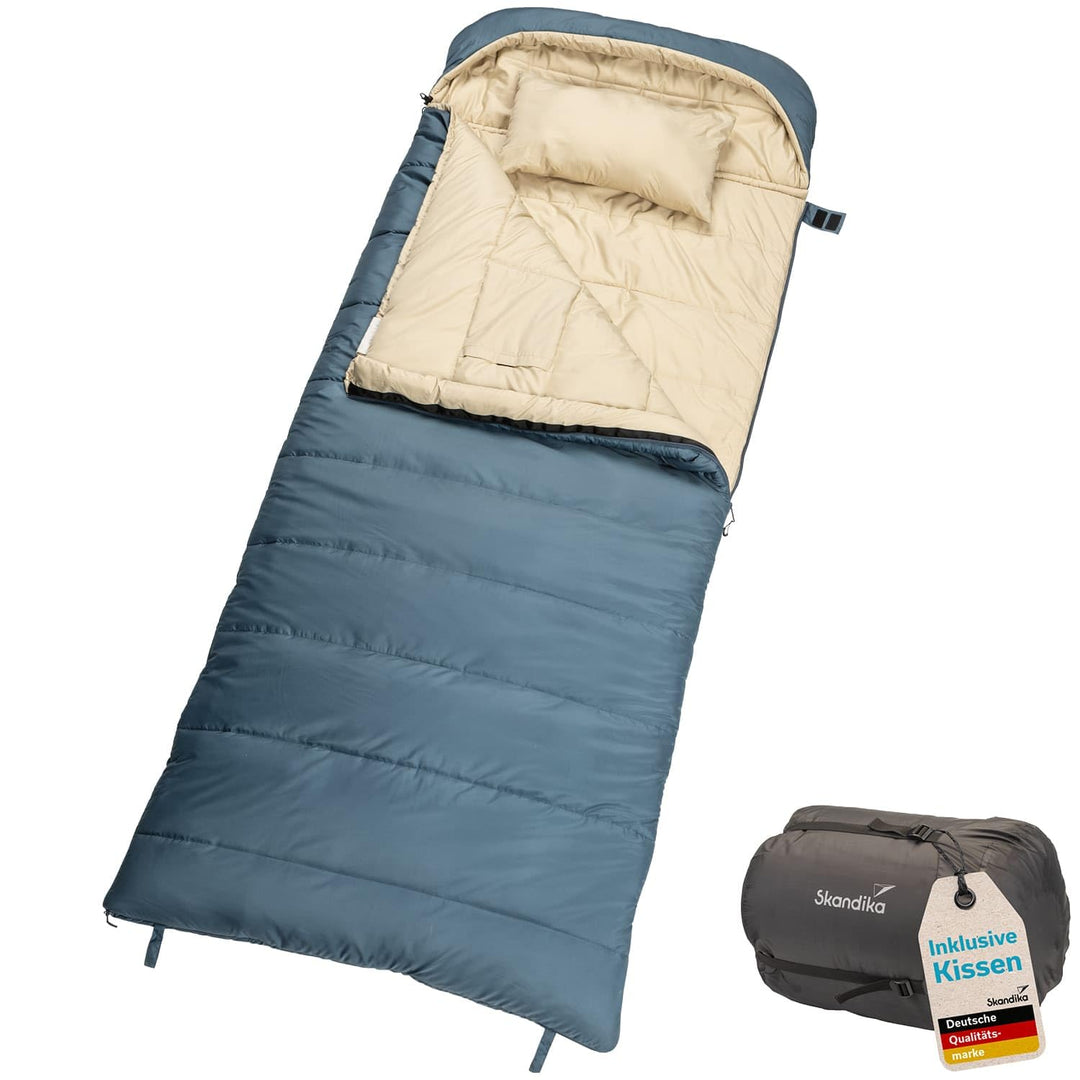 Skandika Schlafsack Oppdal| Deckenschlafsack für Erwachsene, 3 Jahreszeiten, Kompakt, leicht, rechte