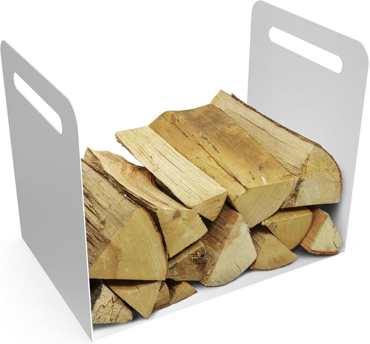 teileplus24 BHS2 Kaminholzregal Innen Aussen | Brennholzregal Metall | Kaminholzkorb mit Tragegriff