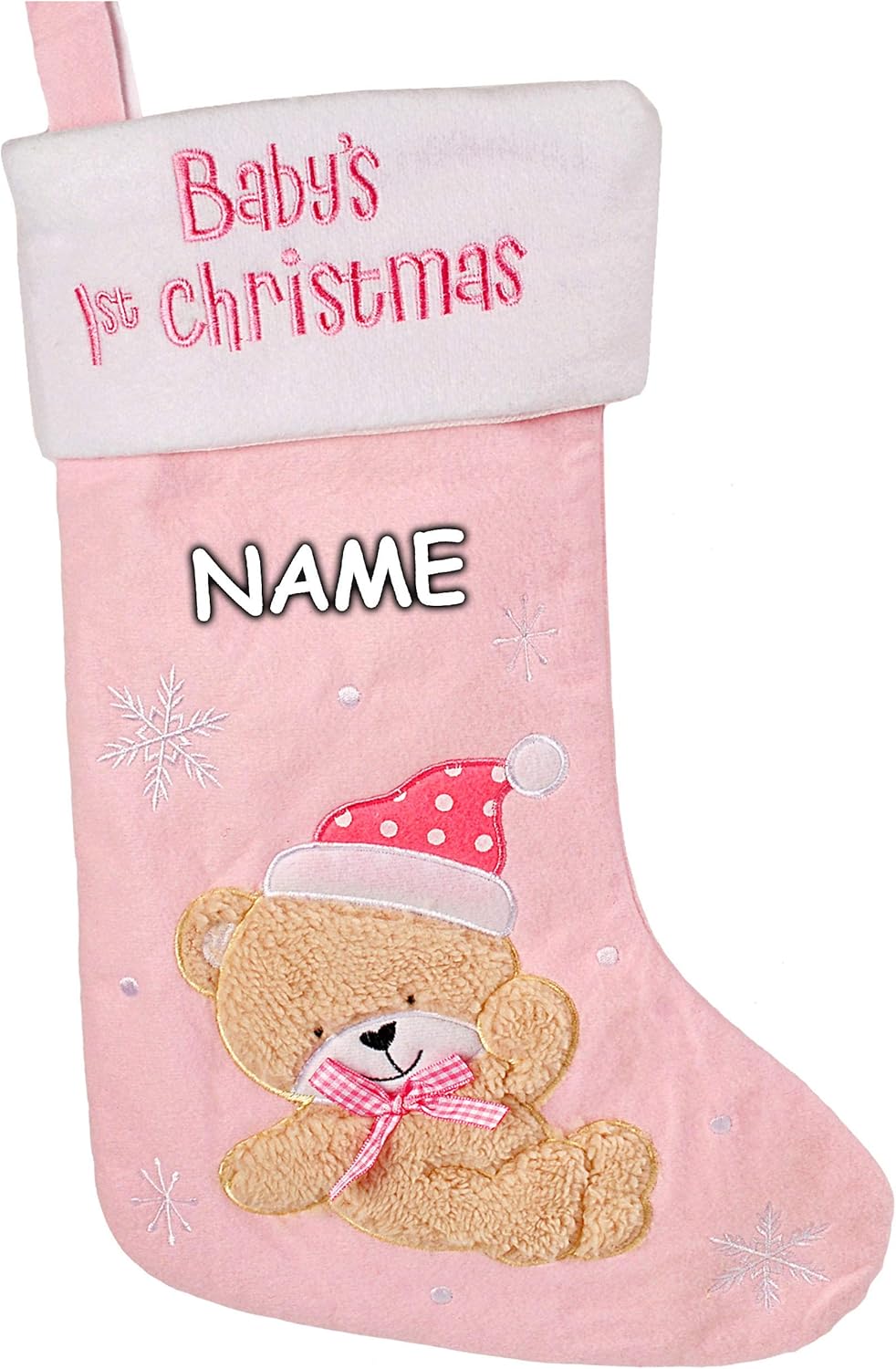 10 Stück 3D Effekt XL - Weihnachtssocken & Weihnachtsstrümpfe - Baby´s First Christmas - Teddybär -