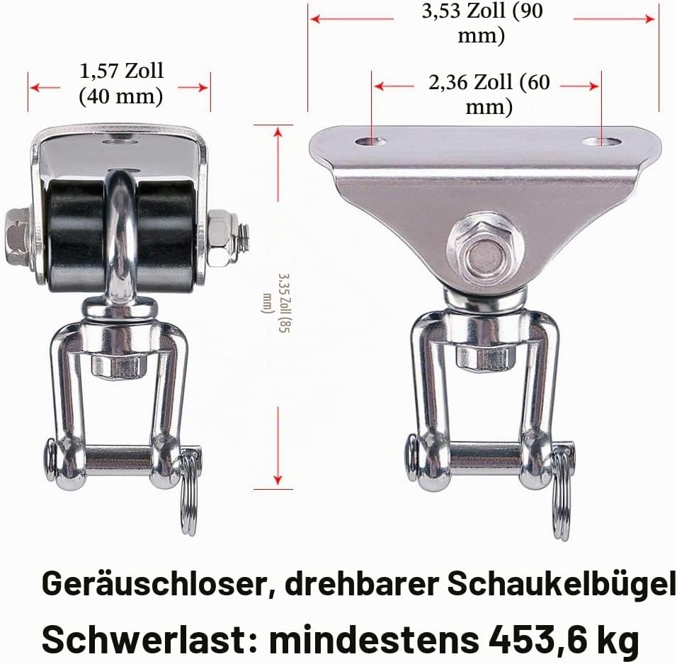 SELEWARE Deckenhaken Schwerlast Hängesessel Outdoor - Drehhaken Boxsack Halterung Schaukelhaken Holz